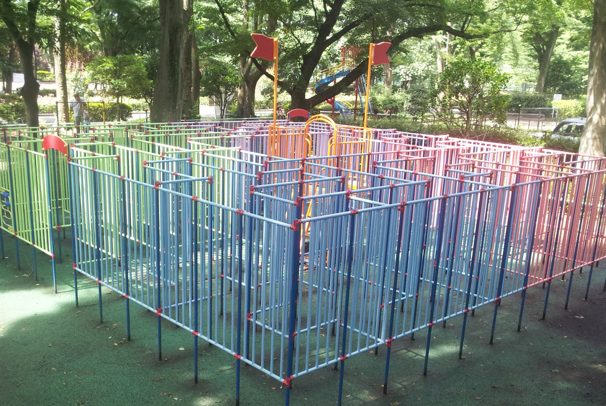 Playground Maze in Kinuta Park - July 12, 2014